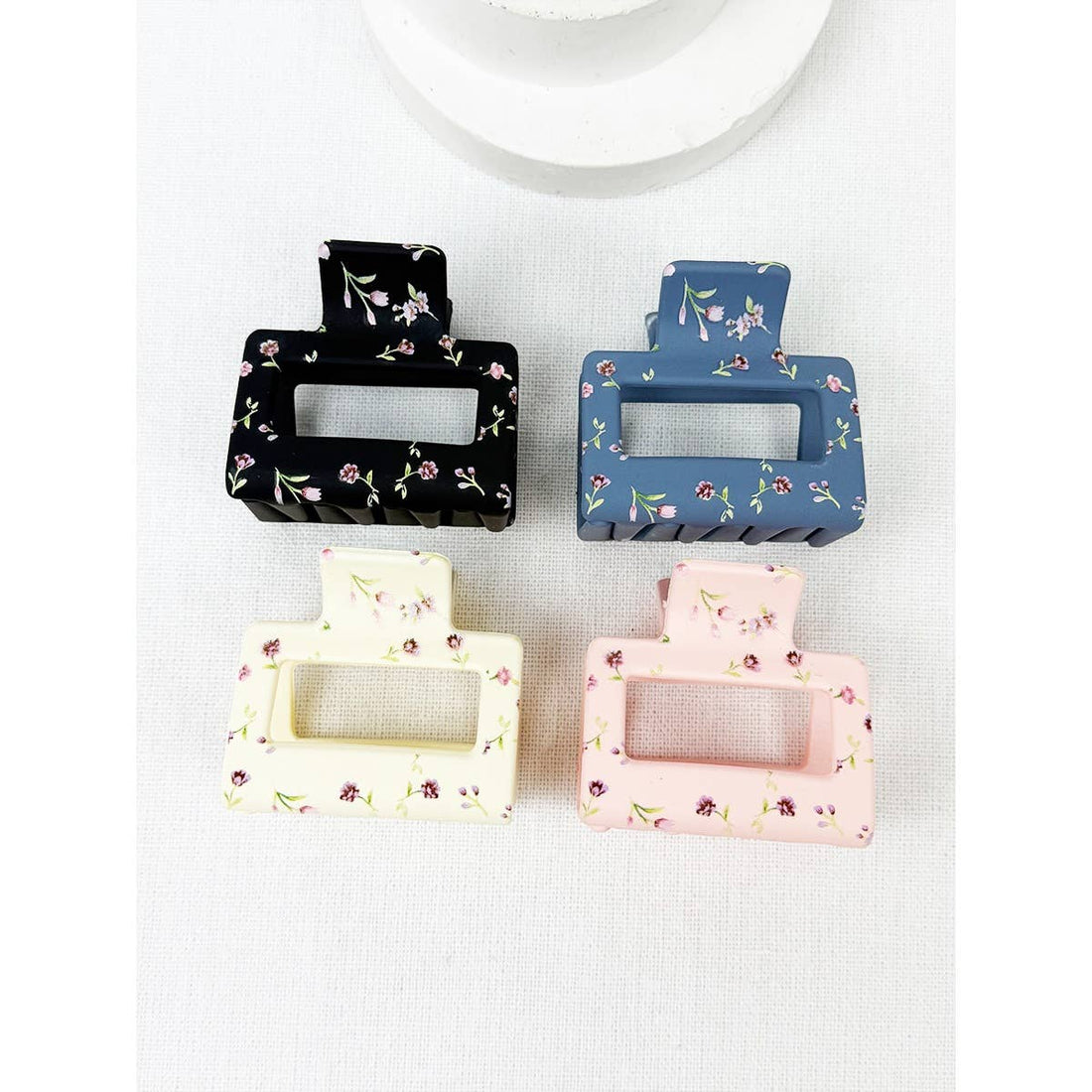 Medium Matte Floral Pattern Jaw Clips