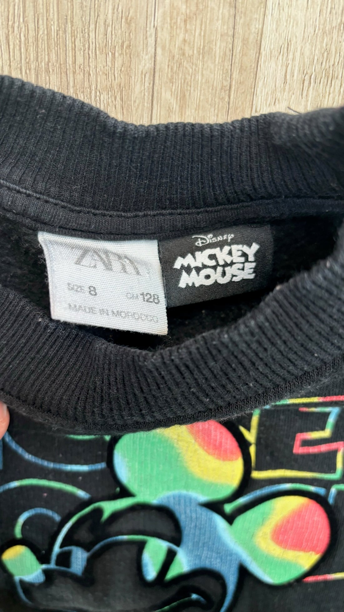 Zara Mickey Mouse Black Pullover