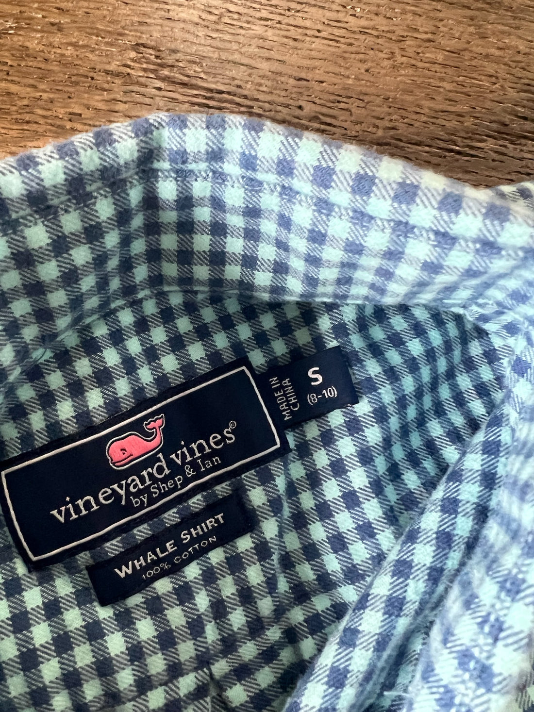 Vineyard Vines Blue Checkered Button Down Top