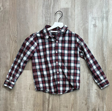 Janie & Jack Red/Navy Plaid Button Down