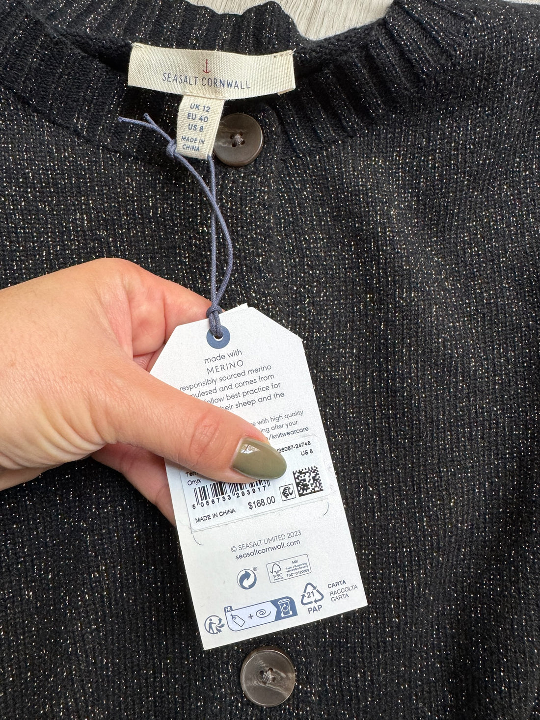 Seasalt Cornwall Black Cardigan - NEW