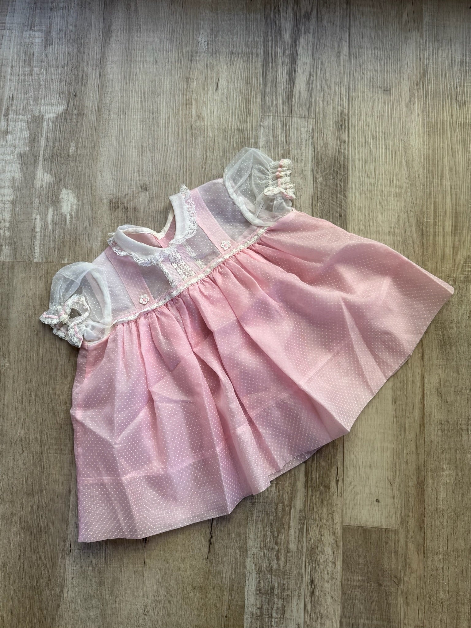 Vintage Pink Swiss Dot Dress