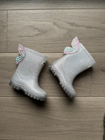 Sophia Webster Silver Rain Boots
