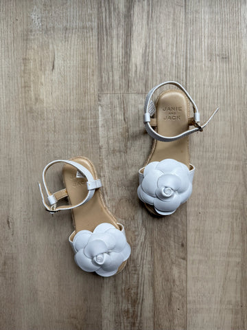 Janie & Jack White Flower Sandals