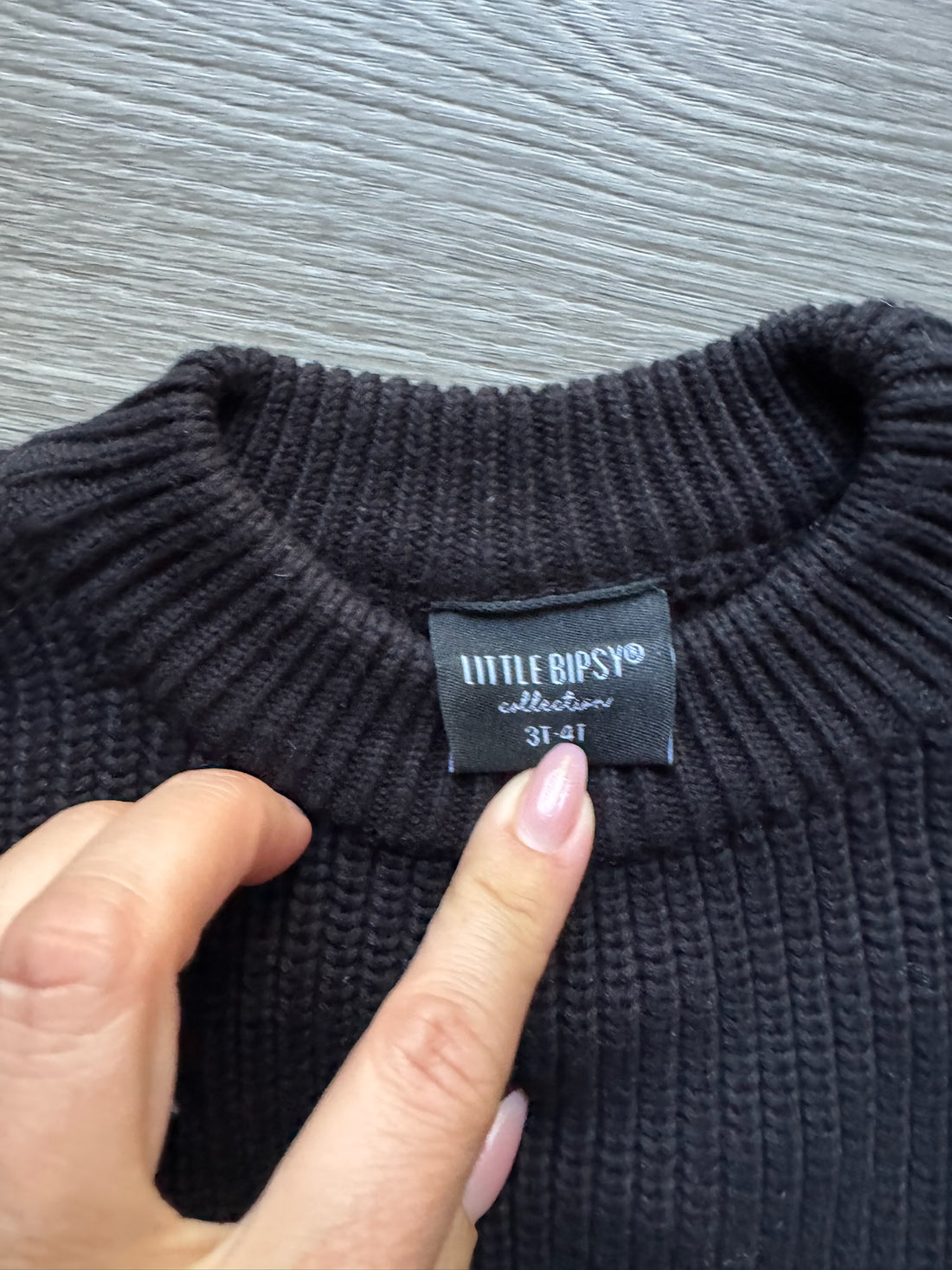 Little Bipsy Black Knit Sweater