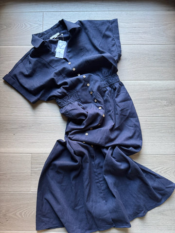Baltic Born Navy Linen Dress - NEW