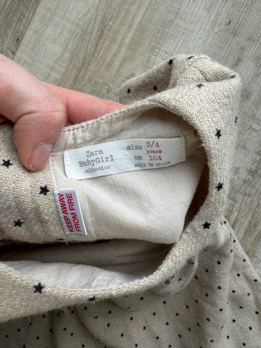 Zara Tan Black Star Dress