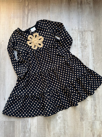 Hanna Andersson Black Polka Dot Dress
