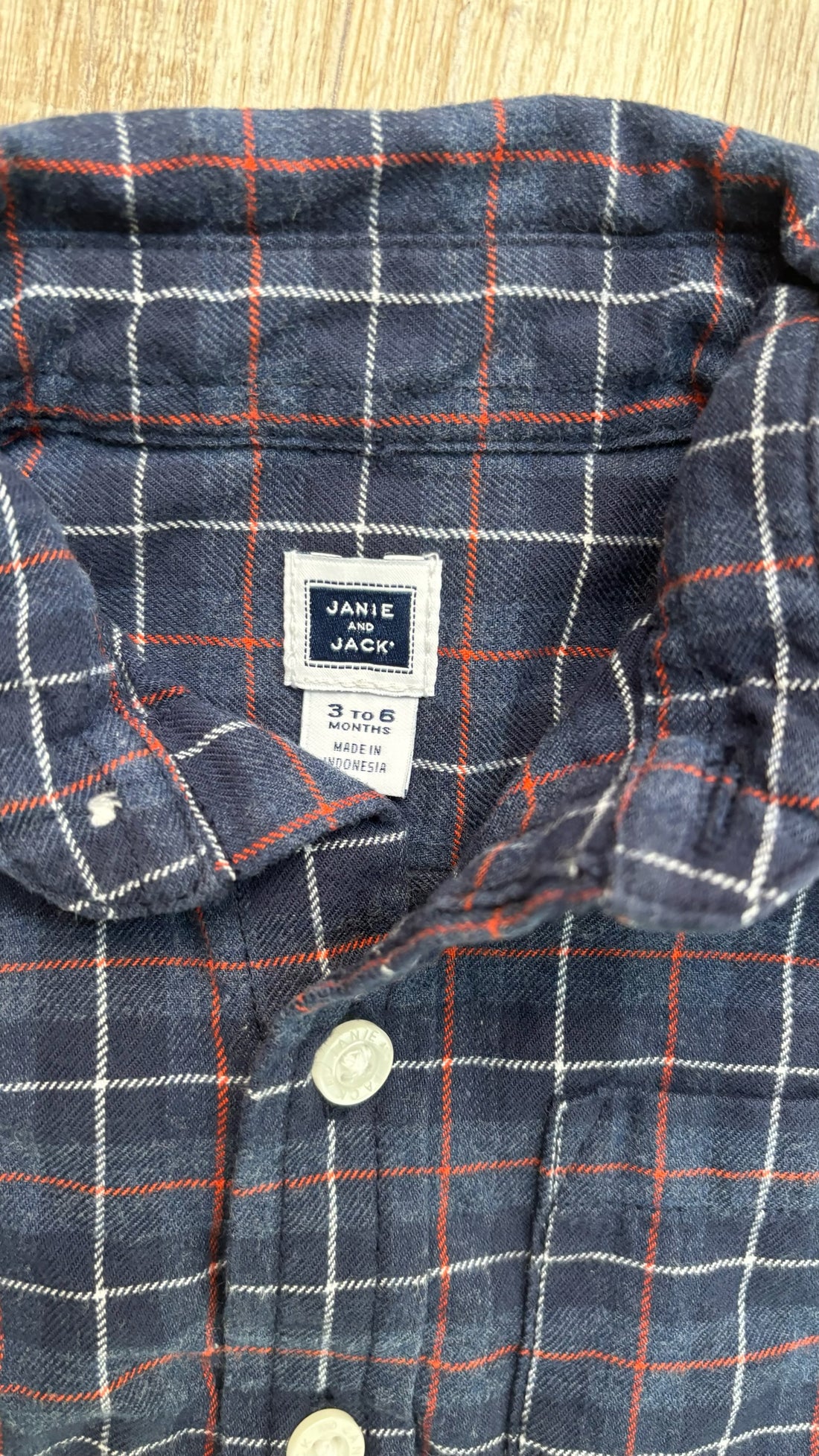 Janie & Jack Navy Plaid Button Down