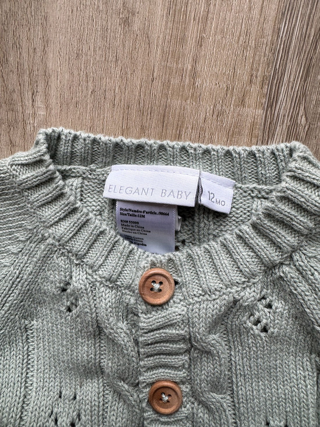 Elegant Baby Sage Green Cardigan