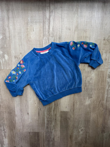 Boden Blue Velour Top