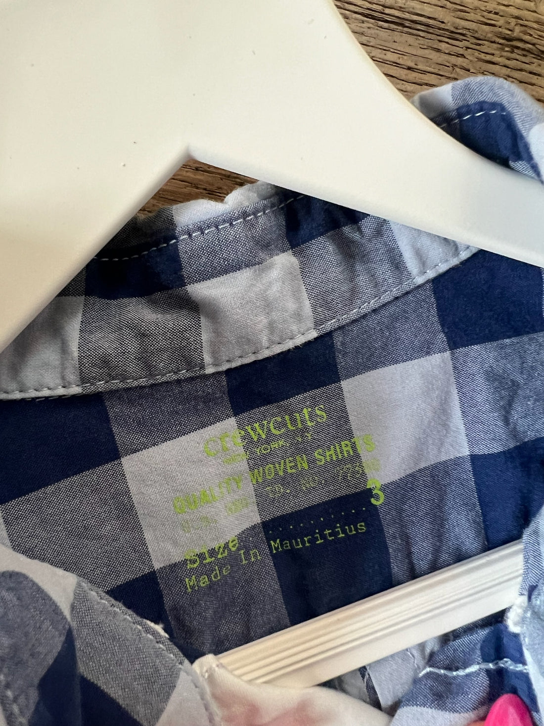 CrewCuts blue check button down