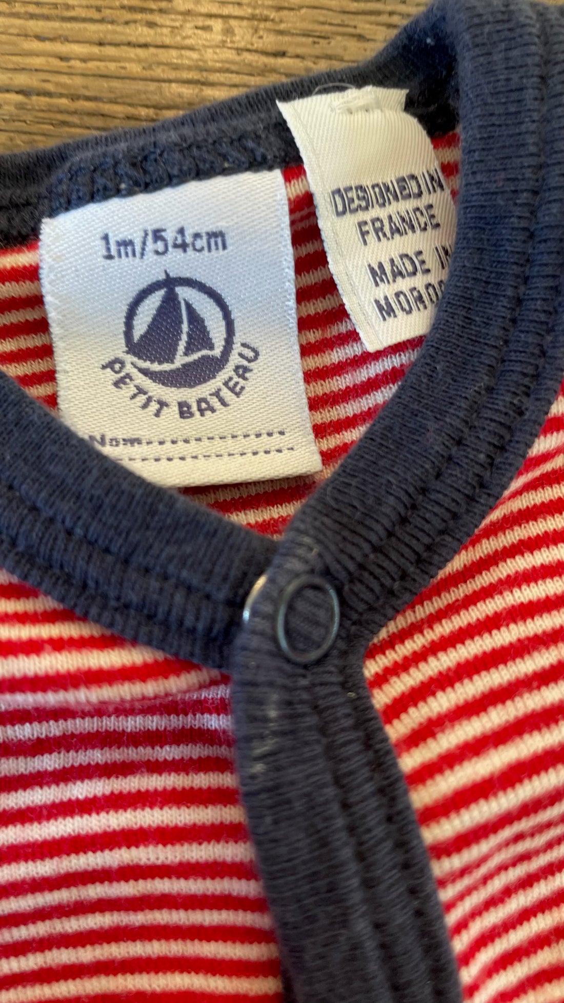 Petit Bateau Red Stripe Sleeper
