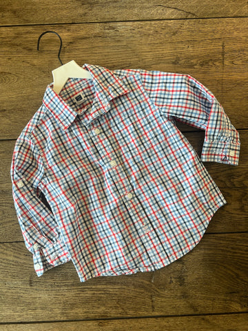 Janie & Jack Red/Blue Plaid Button Down