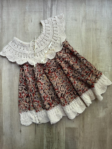 Vintage Boho Knit & Floral Dress