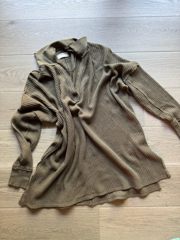 Free People Waffle Knit Top