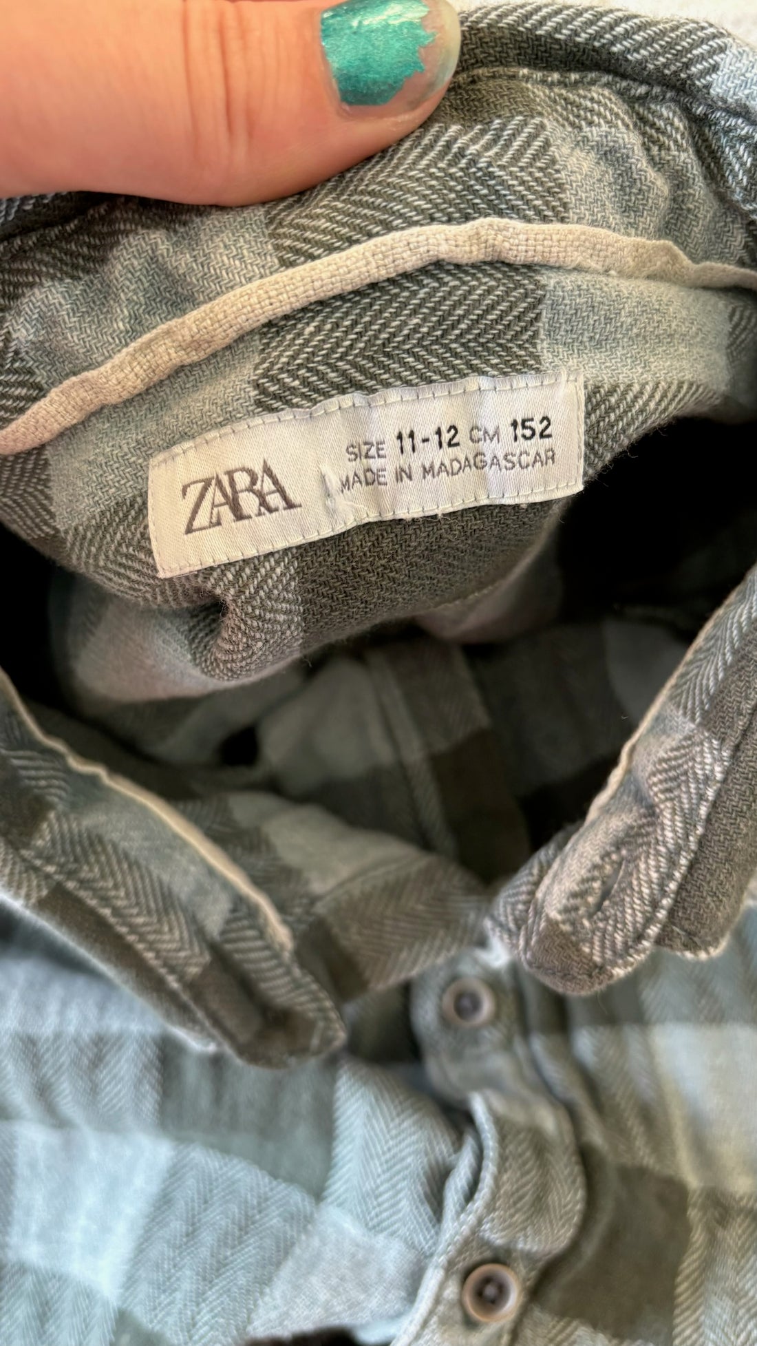 Zara Grey Plaid Button Down