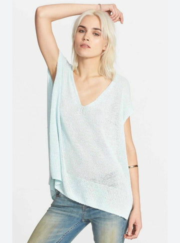 Free People Knit Blue Top - W