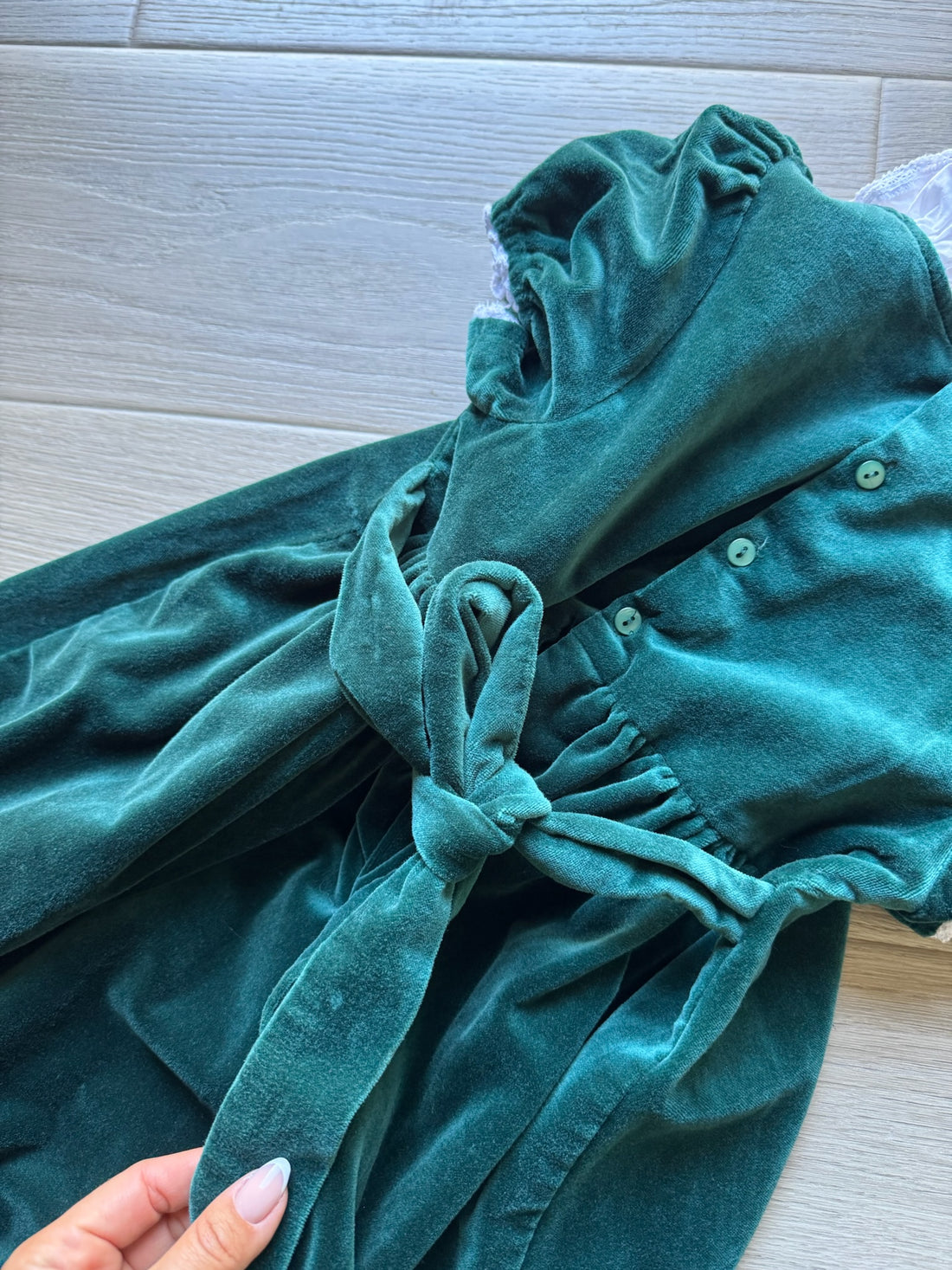 Edgehill Collection Green Velour Dress