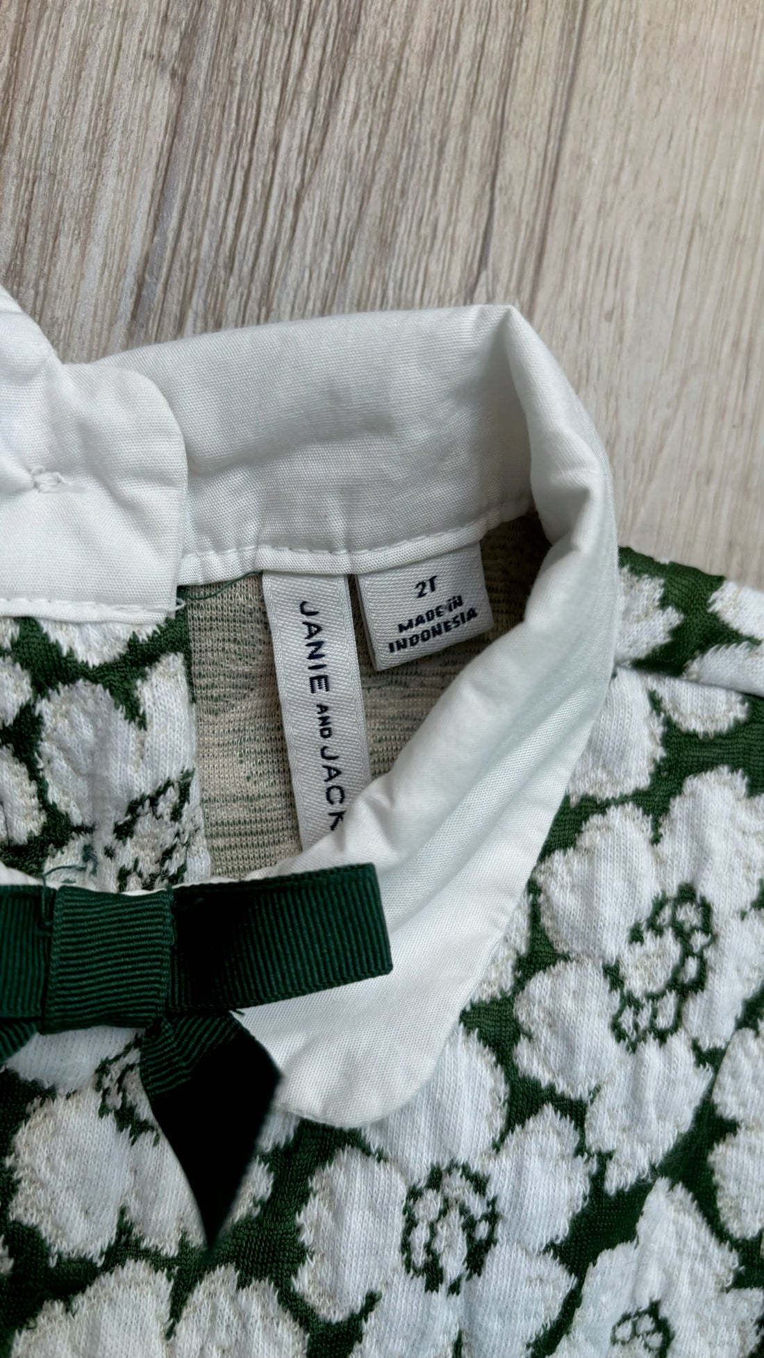 Janie & Jack Green/White Floral Dress