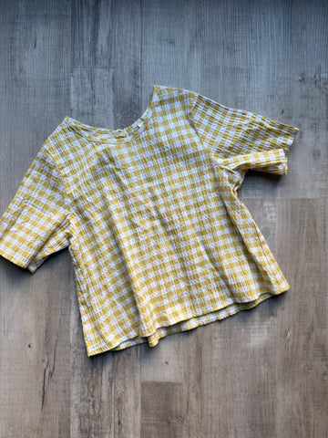 Blu Pony Vintage Yellow Checkered Top