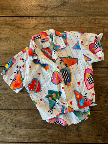 Vintage Popsicle Heart Button Down