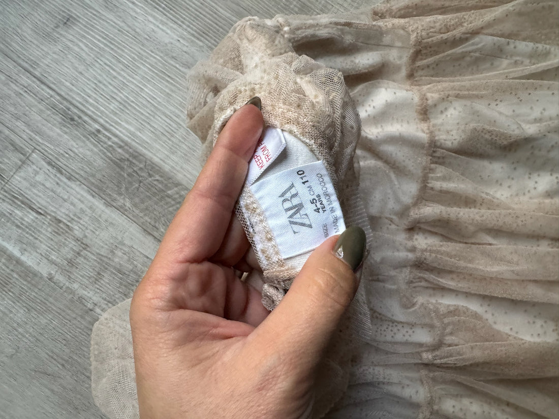 Zara Tan Tulle Dress
