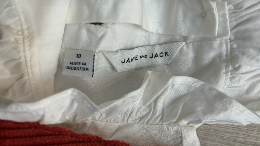Janie & Jack Rust Dress w/ White Blouse