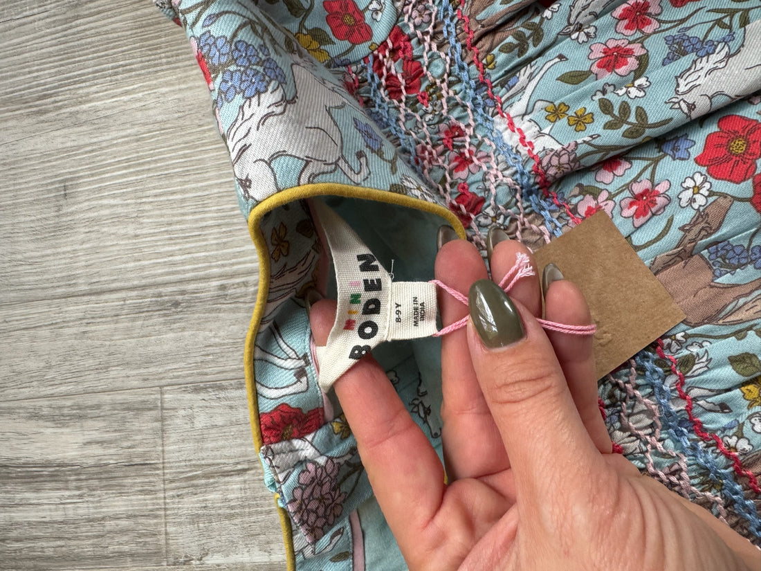 Mini Boden Horse Smocked Dress - NEW