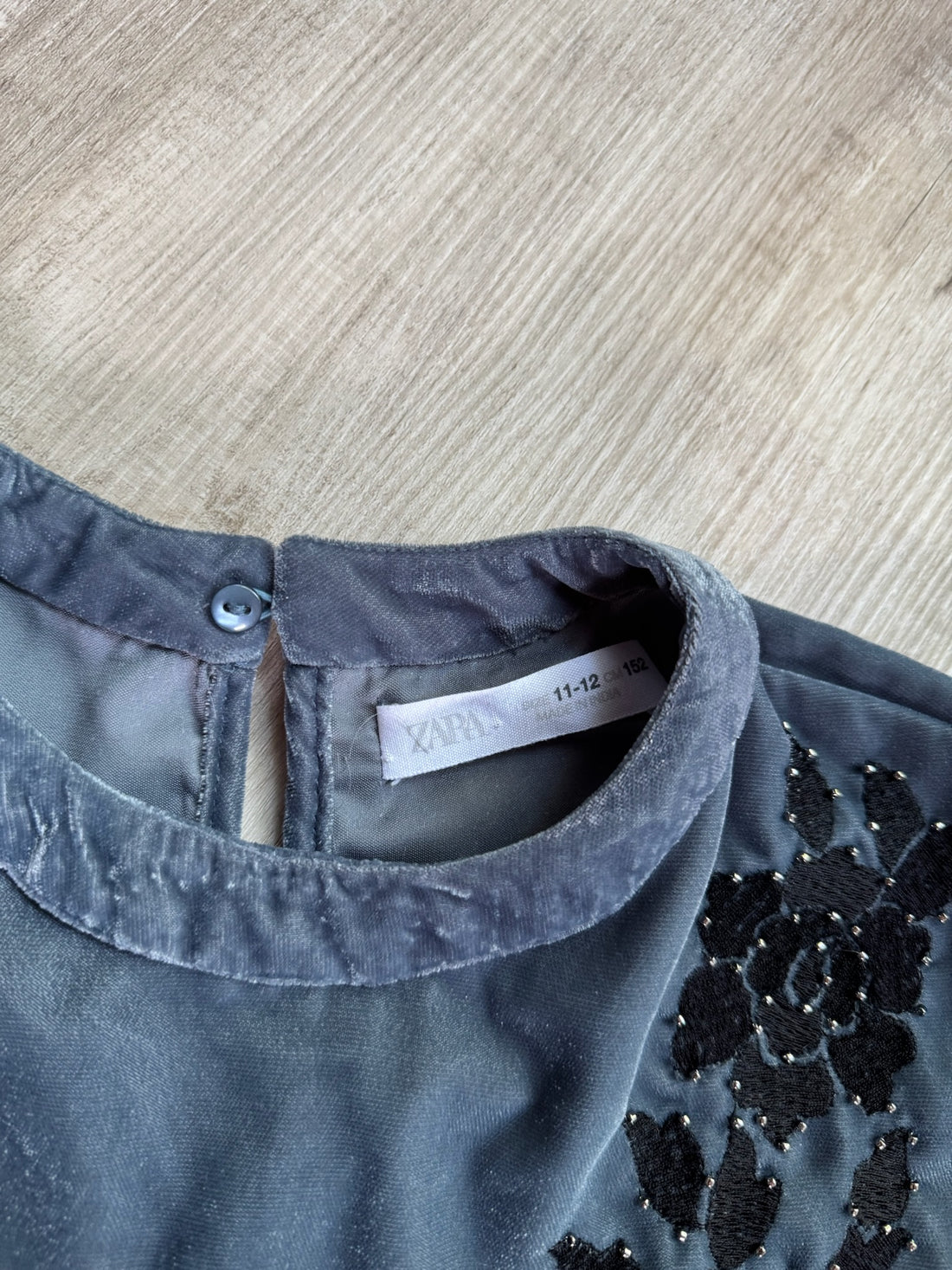Zara Grey Velour Top