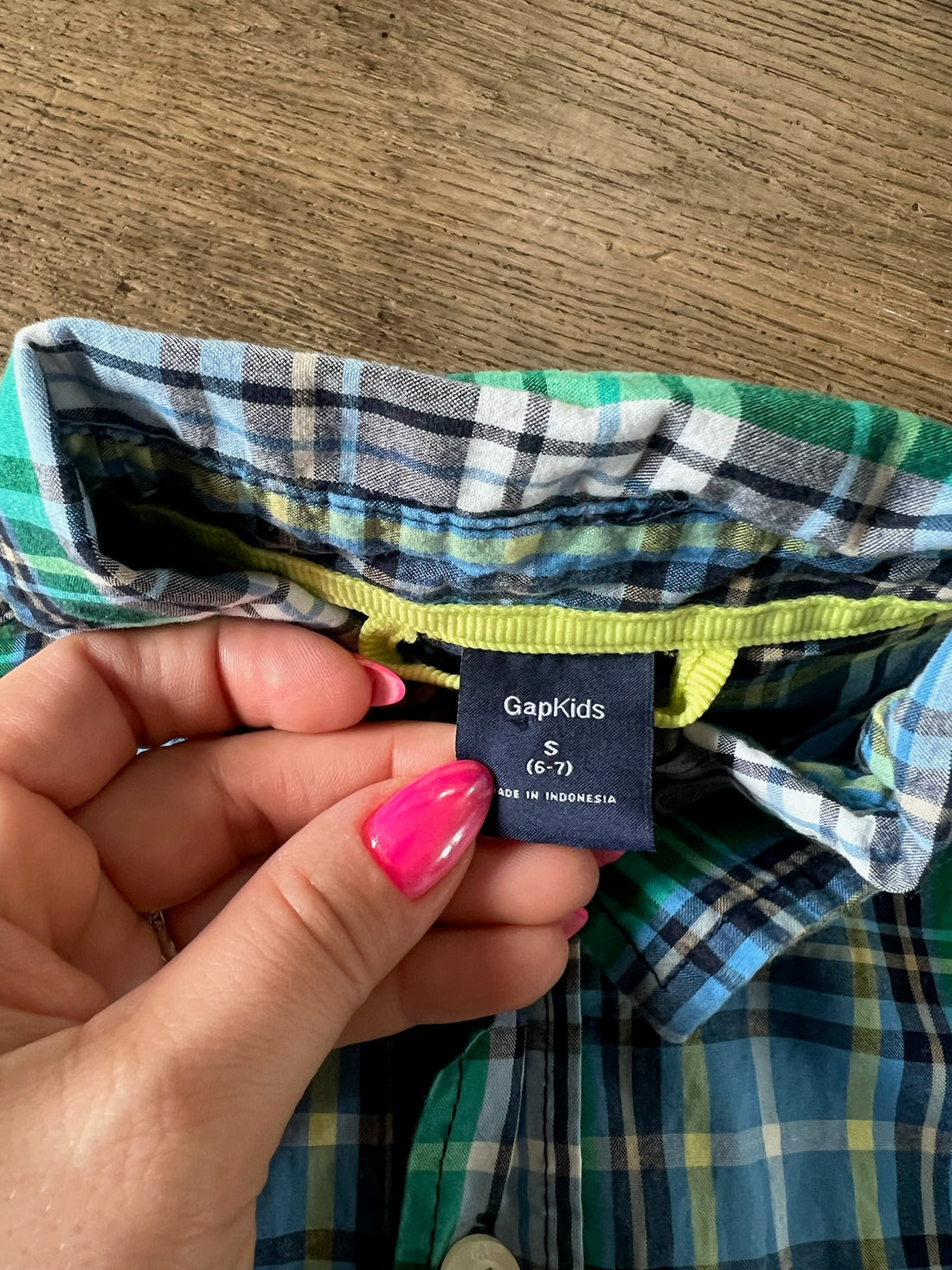 Gap Green/Blue Plaid Button Down