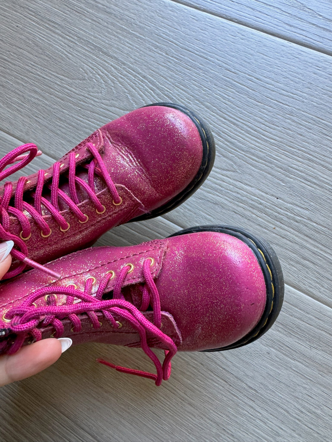 Dr Marten Pink Glitter Boots
