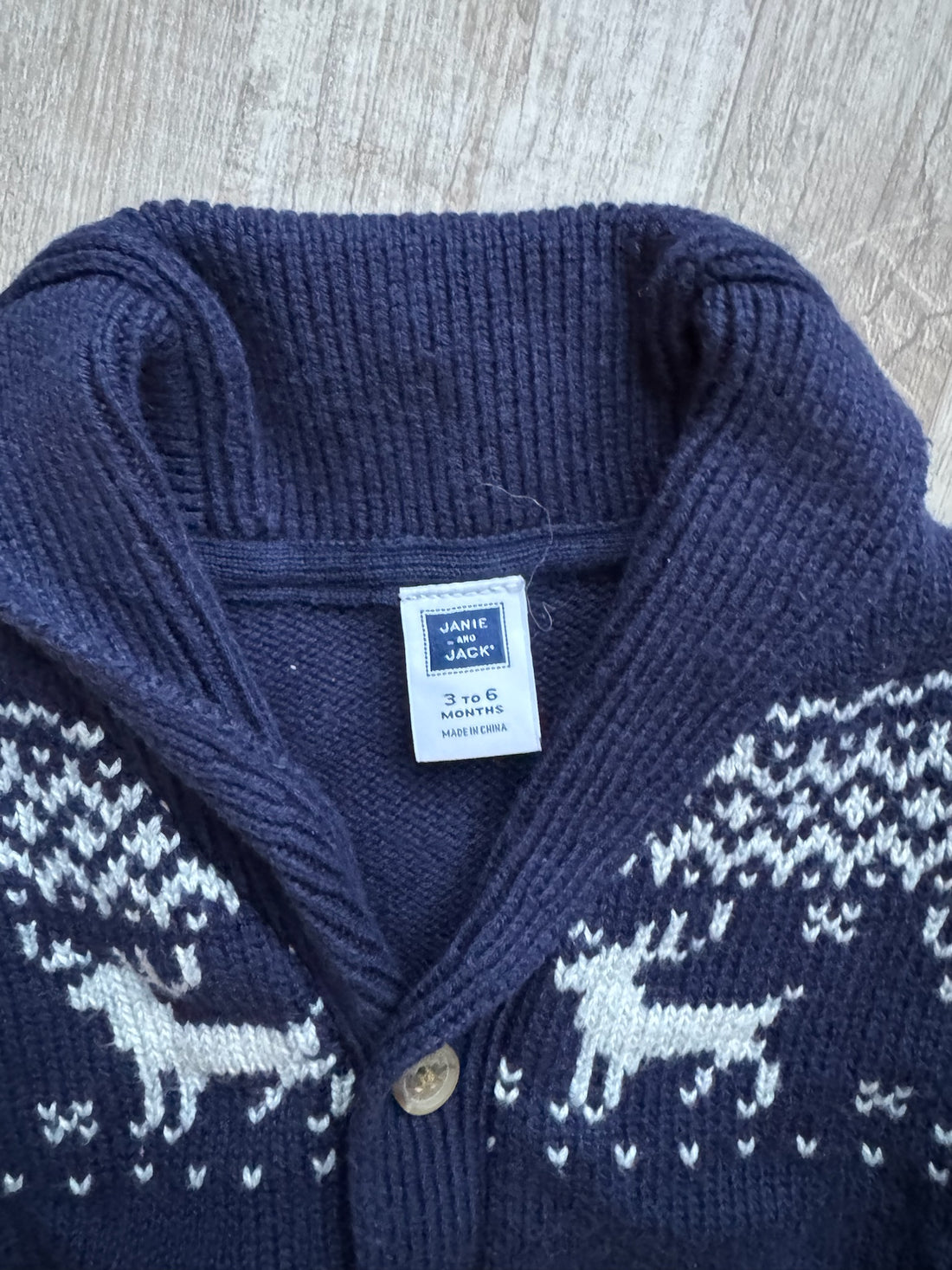 Janie & Jack Navy Deer Cardigan