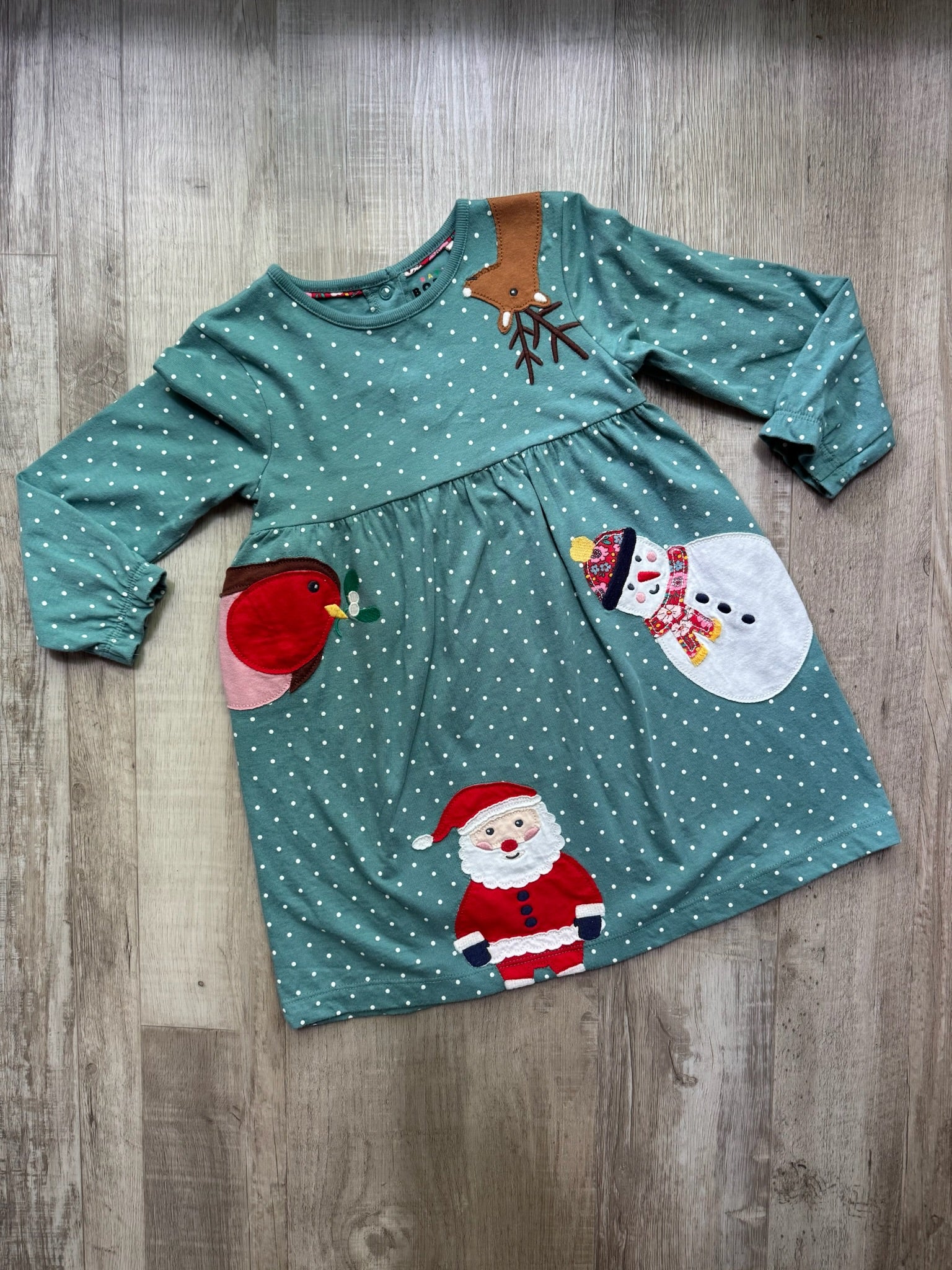 Baby Boden Green Christmas Dress