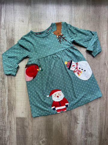 Baby Boden Green Christmas Dress