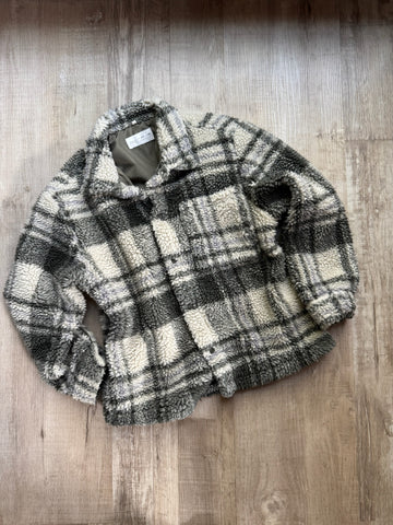 Zara Plaid Sherpa Jacket