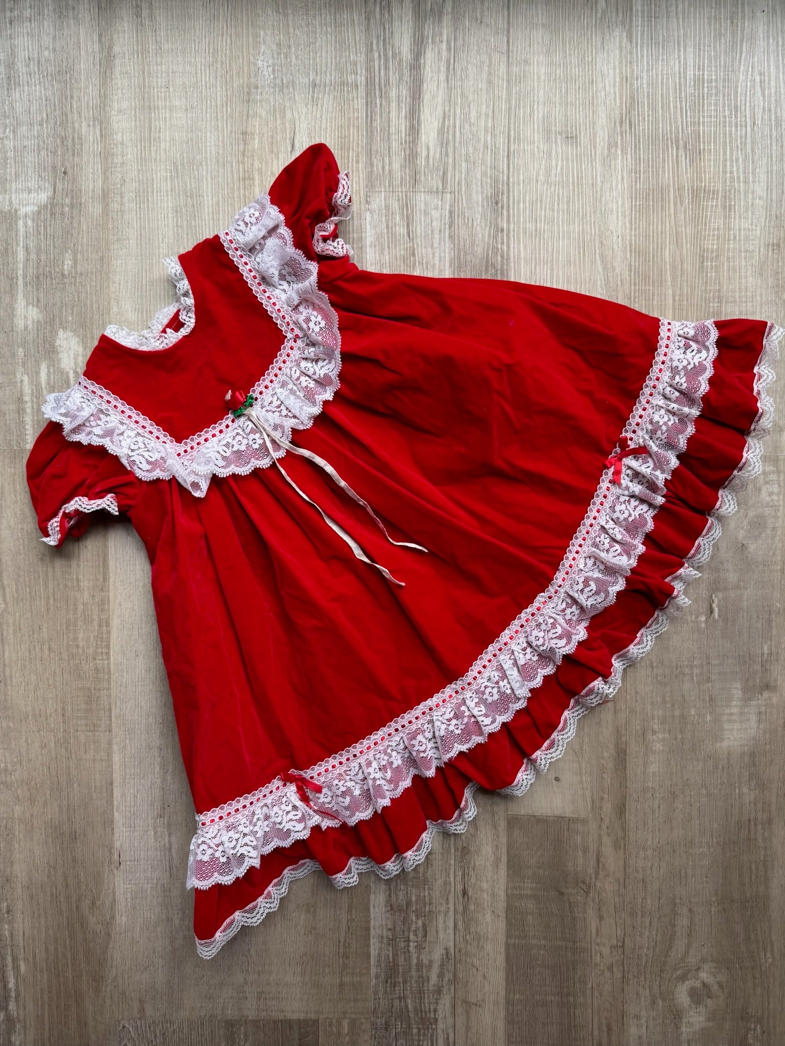 Vintage Red Velour Dress