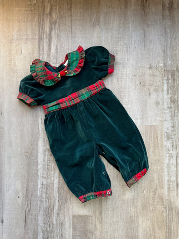 Vintage Green Velour Romper