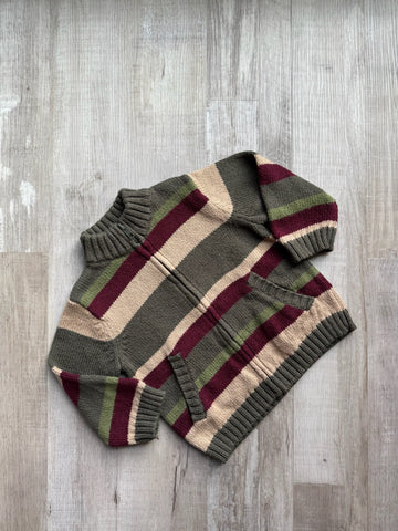 Janie & Jack Green Striped Cardigan