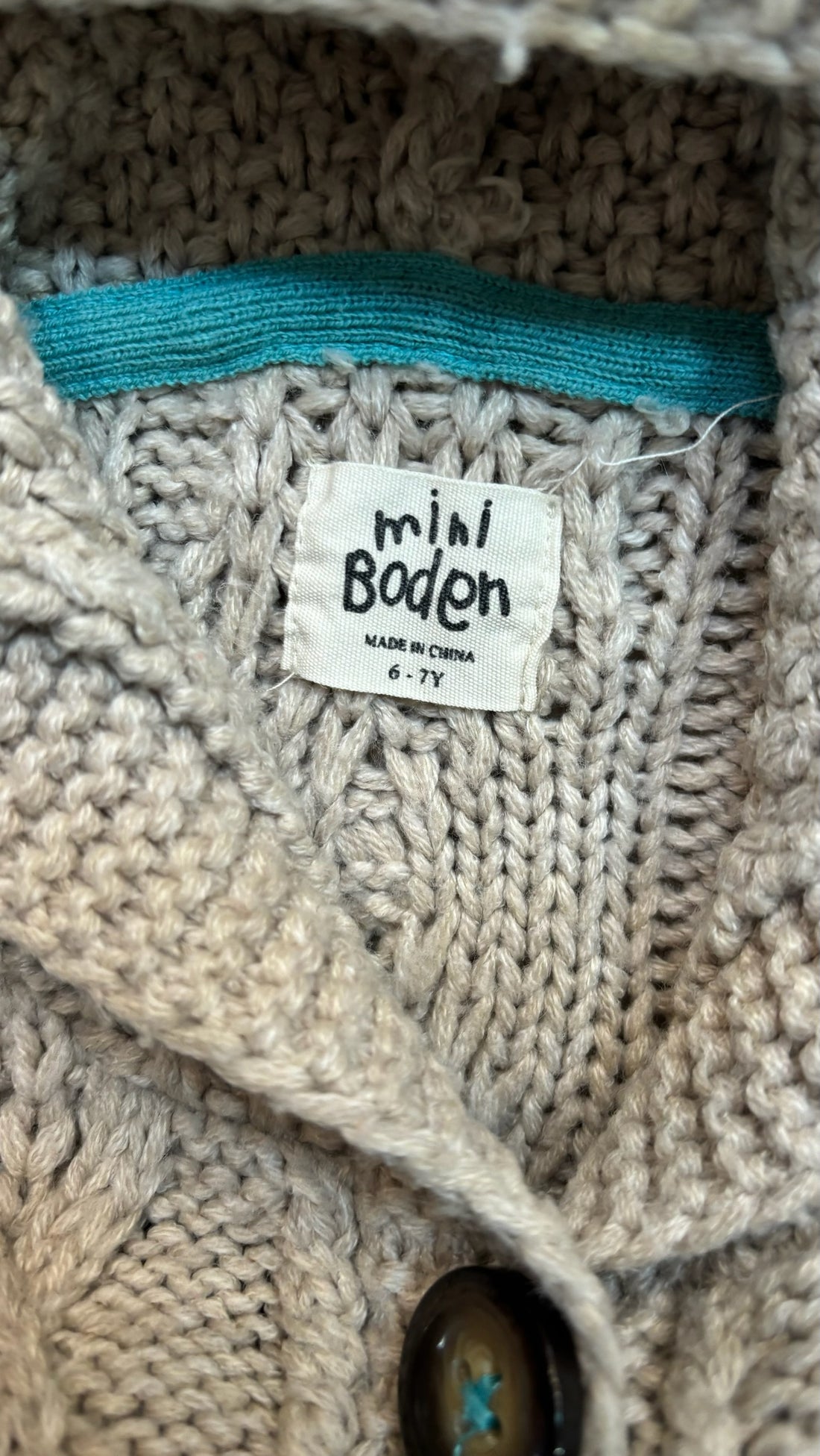 Mini Boden Tan Knit Cardigan