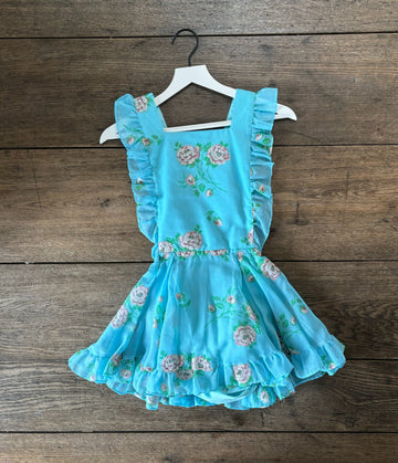 Numi Vintage Blue Floral Pinafore