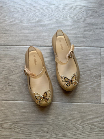 Mini Melissa Gold Butterfly Shoes