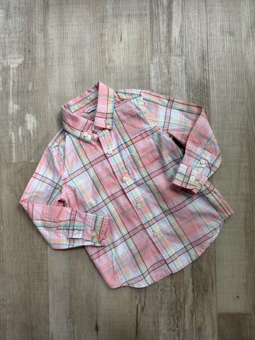 Janie & Jack Pink Plaid Button Down