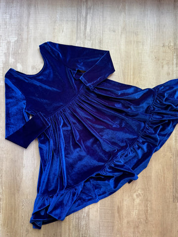 Pink Chicken Blue Velour Dress