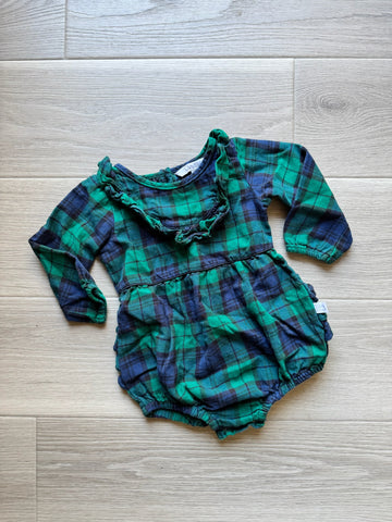 Ruffle Butts Green Plaid Bubble