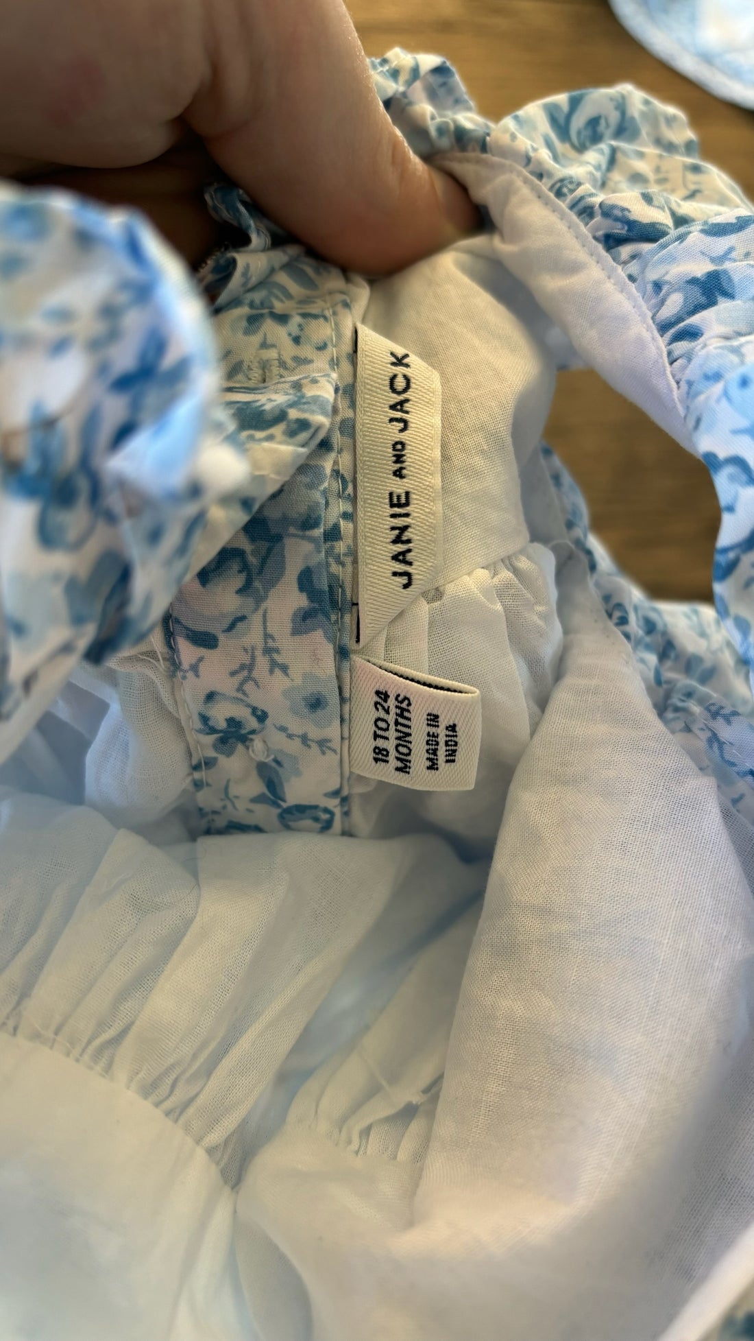 Janie & Jack Blue Floral Dress & Hat