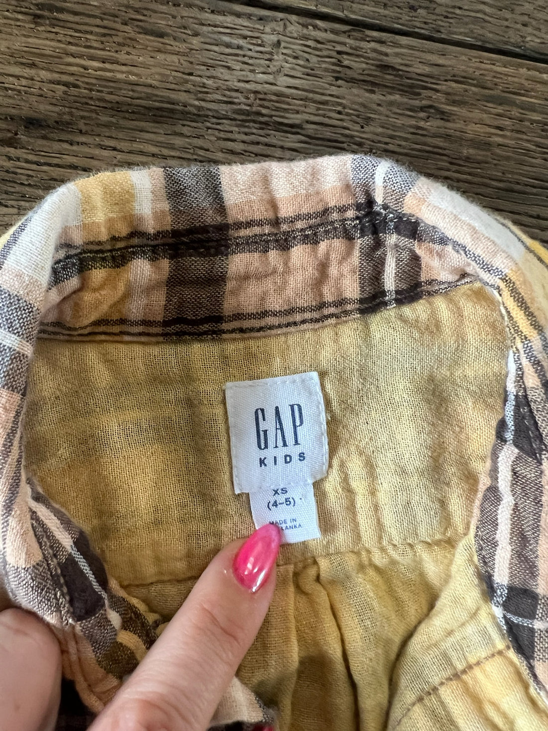 Gap Yellow Plaid button Down