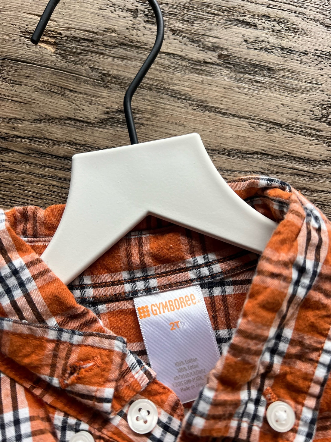 Gymboree Orange Plaid Button Down