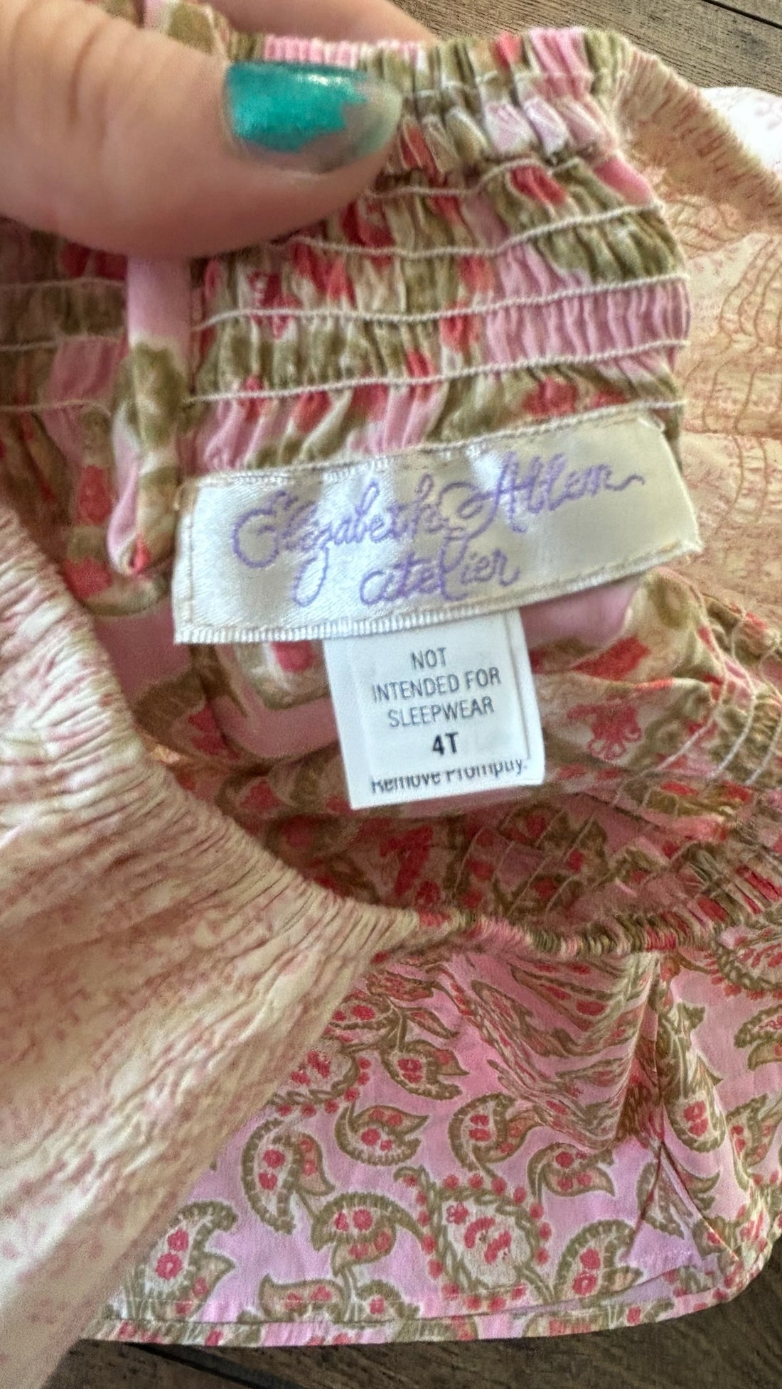 Elizabeth Allen Paisley Flutter Sleeve Dress