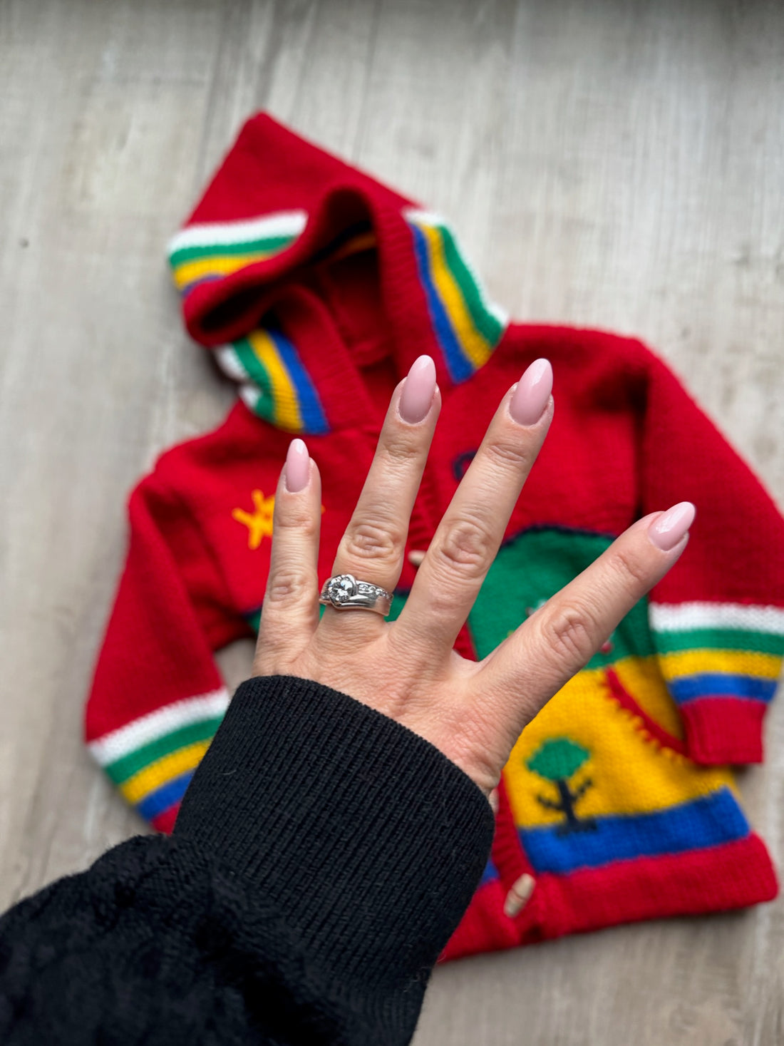 Peruvian Red Button Sweater